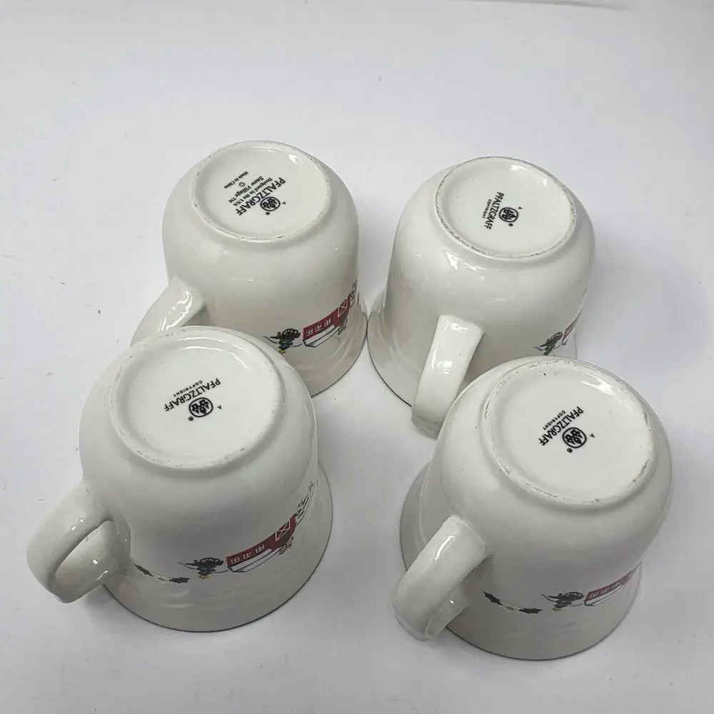 Pfaltzgraff Snow Village 12oz Adorable Coffee Mugs Original VTG 1994 nSet of 4